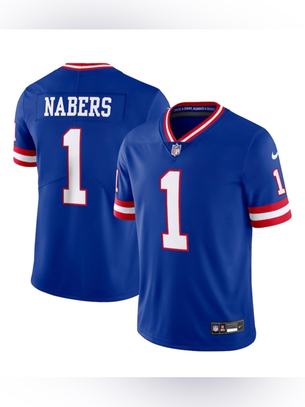Malik Nabers #1 New York Giants Nike Legacy Vapor Limited Jersey - Men’s XL